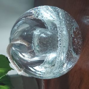 Oil lamp Heavy thick bubbled glass orb  beautiful glass bulb circle light